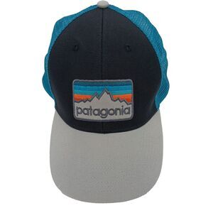 Patagonia‎ Fitz Roy Horizons Trucker Hat Snapback Cap Mens Black- Blue
